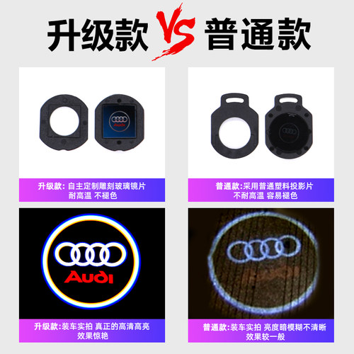 奥迪迎宾灯新A6L A4L Q5 Q3 Q7 A5A7A3A8L装饰车门投影氛围灯改装 - 图1