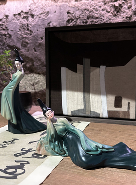 新中式古风侍女茶宠摆件茶室装饰