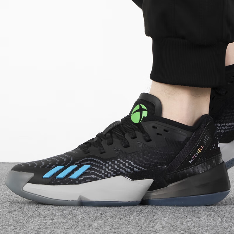 Adidas阿迪达斯男鞋2023新款米切尔4代低帮运动实战篮球鞋HR0714 - 图0