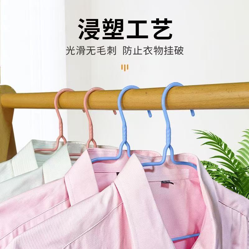 户外成人衣架儿童衣撑加厚衣挂无痕防滑学生撑子晾衣架套装 - 图3