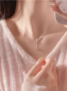 银贝S925纯银满天星项链女气质设计锁骨链流星雨颈链饰品轻奢风