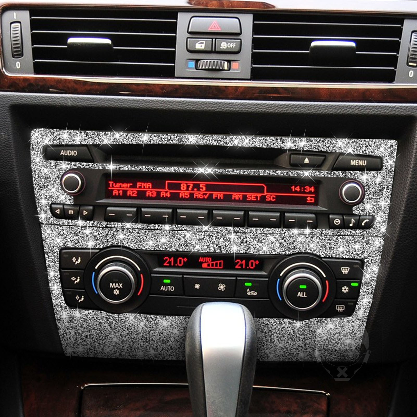 适用于宝马老3系空调CD控制面板镶钻空调面板钻石贴汽车内饰-图0