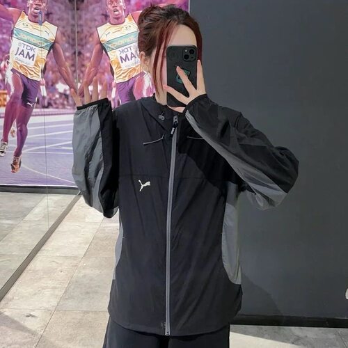Puma休闲运动拼色防晒拉链连帽外套UV WINDBREAKER 628370-01 - 图1