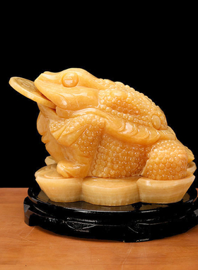 黄玉玉石招财家居装饰品金蟾