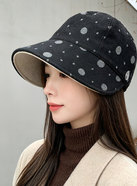 渔夫帽女秋冬大帽檐棒球帽保暖