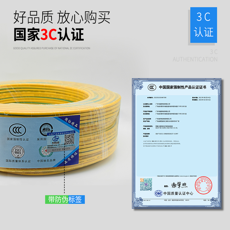 地线电线 黄绿色RV 0.5 0.75 1.0 1.5 2.5 4 6平方地感线纯铜软线 - 图2
