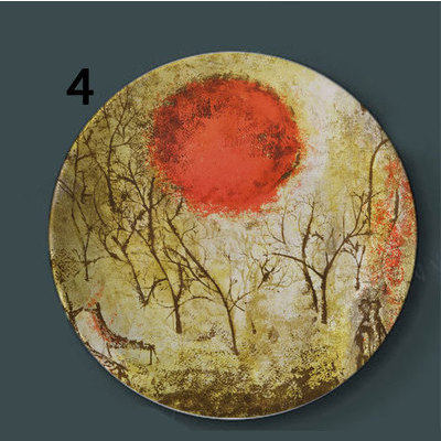 赵无极艺术画陶瓷装饰盘欧式客厅摆件坐盘美式盘子装饰背景墙挂盘,淘宝优惠券,粉丝福利购,淘宝优惠卷