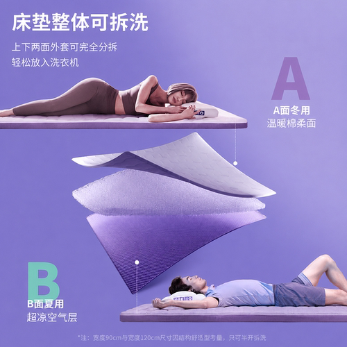 菠萝斑马榻榻米床垫学生儿童婴儿空气纤维可拆洗硬垫家用薄垫 - 图2