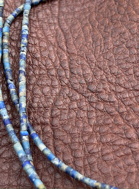 青金石&松石925银菊花扣项链