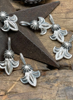 925全银菊花银星花卉造型吊坠