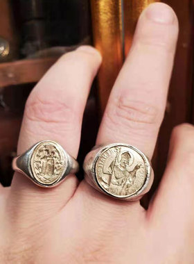 复古手打感古董教皇银牌翻制铜牌