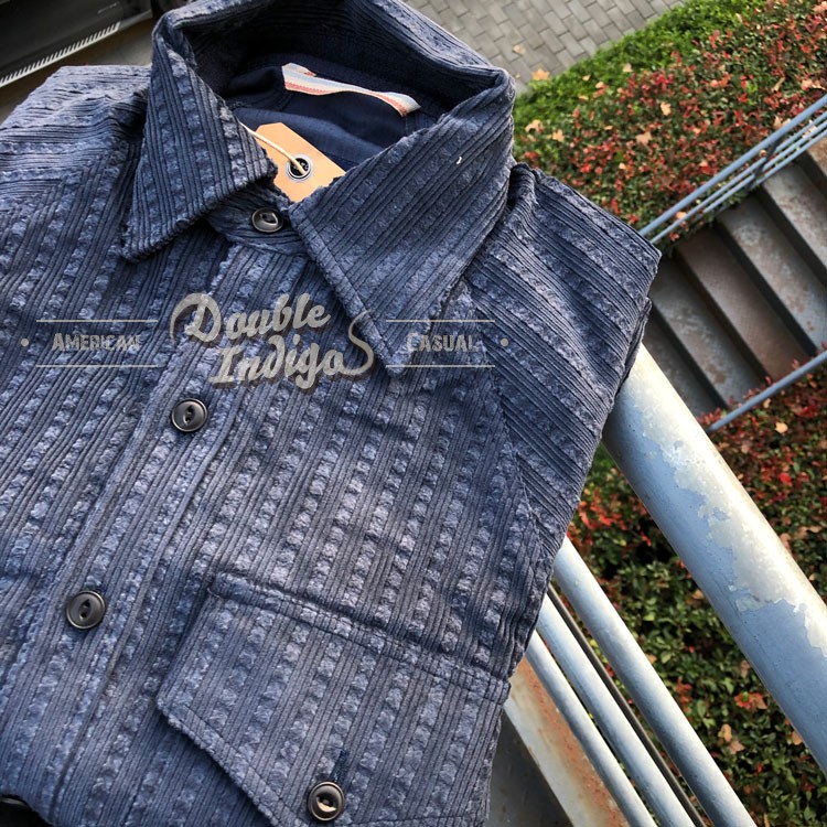 Fleurs De Bagne花囚犯 宫廷复古 破坏刷毛重磅灯芯绒工装衬衫 - 图2