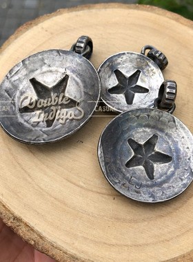 日本锤目纹做旧复古吊坠