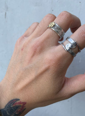 古董摩根银币蛇形戒指