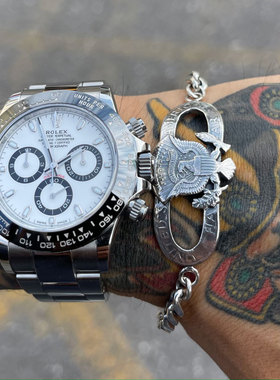 摩根银币改造雄鹰复古全银手链