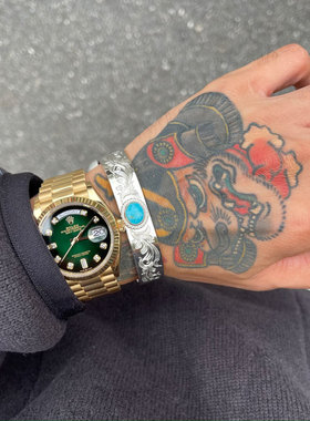 松石银绳复古唐草NAVAJO手镯