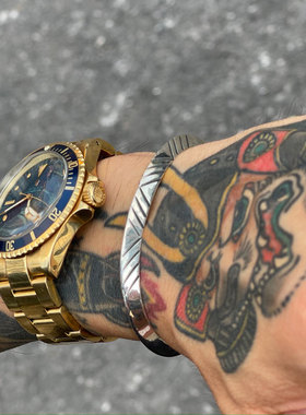 全银日本手打特殊棱形复古手镯