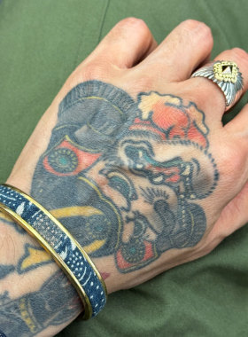 Simple Union 情侣款 日本百年古布手作黄铜复古手镯