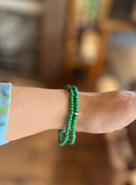 Kazoo 店铺特别限定 日本手作古董糖果贸易珠银珠混搭脚链手链