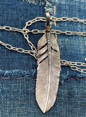 Lucky John帅气乌兰花 特选美国 kingman天然松石18K金上金羽毛