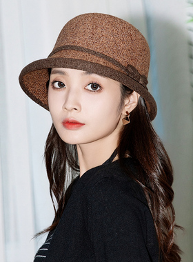 羊毛帽子女秋冬级感渔夫帽显脸小