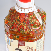 Hunan Special Produce Farmhouse Homemade Super Spicy Chopped Pepper Sauce Bottled Savory Garlic Chili Pepper Sauce Leftover Food Big Barrel for Commercial