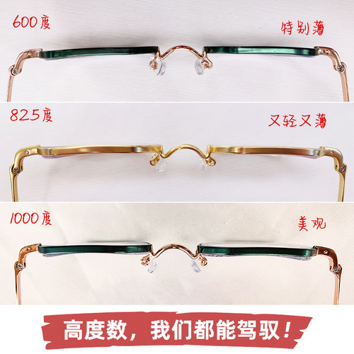 纯钛厚边眼镜框女可配高度数近视1000度大脸男复古多边形镜架宽边 - 图0