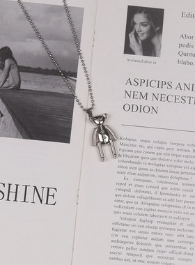 ins欧美百搭蹦迪钛钢挂饰毛衣链