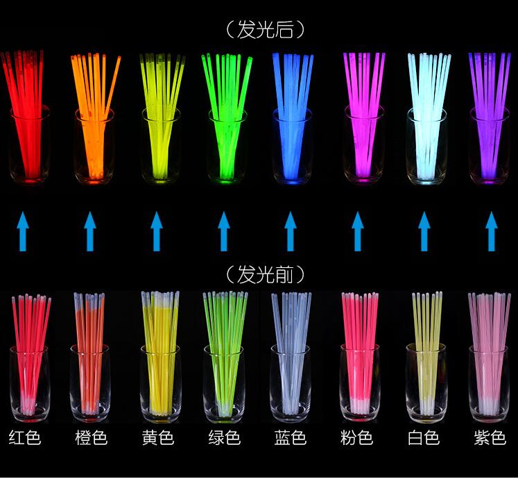 细长条荧光棒100个彩色演唱会气氛学校活动化学发光夜光棒发光棒 - 图3