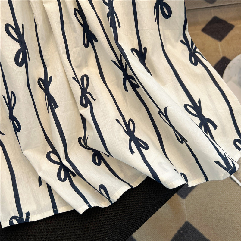 夏季新款韩版洋气压褶蝴蝶结印花甜美无袖背心娃娃衫女小众设计感,淘宝优惠券,粉丝福利购,淘宝优惠卷