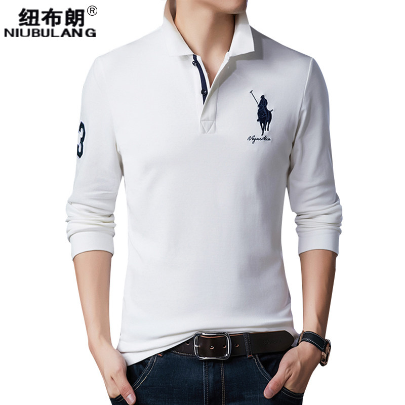 长袖polo衫秋季新款男装中年打底衫 纽布朗T恤