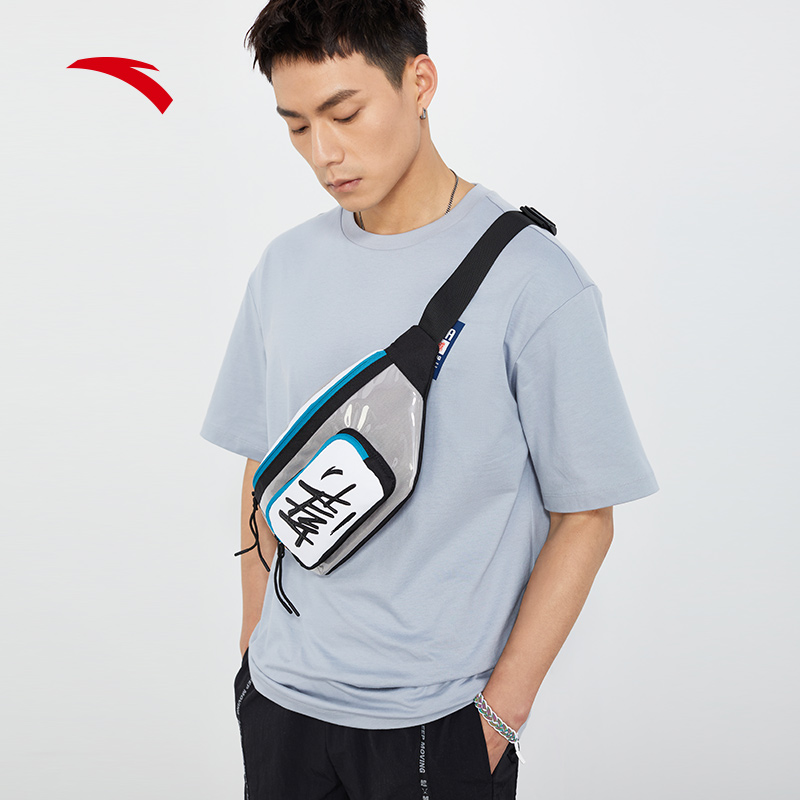 安踏官方网店安踏运动潮流斜挎包2022新款情侣休闲腰包ins时尚男女胸包小背包1