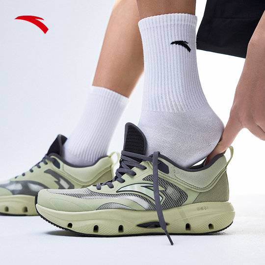 Anta sports socks and stockings breathable sweat-absorbent and odor-proof medium stockings soccer basketball running socks fitness black and white socks