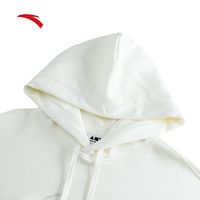 安踏潮流美式连帽卫衣男女同款休闲运动印花套头衫上衣172448703S - 图2