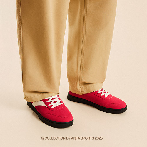 安踏经典薄底板鞋小黑鞋男加厚保暖棉鞋冬季新款百搭运动鞋休闲鞋 - 图3