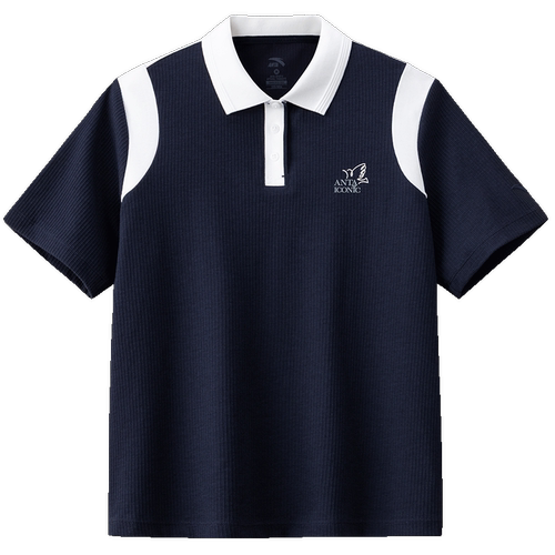 安踏学院风短袖POLO衫女装2026夏季新款撞色翻领t恤上衣162628120 - 图3