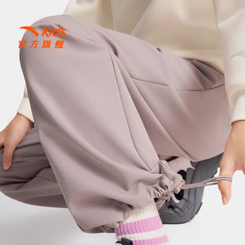 安踏儿童男女童运动长裤2026夏季舒适亲肤中大童户外弹力裤子 - 图3