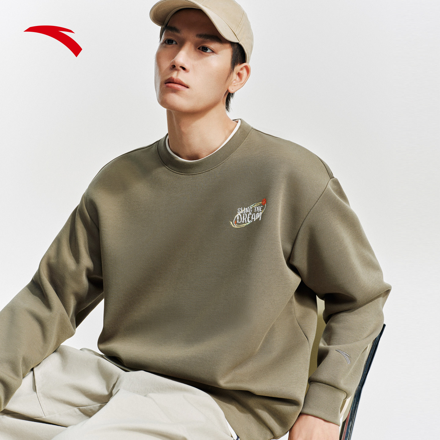 安踏潮流美式套头运动卫衣男女2026新款印花休闲情侣圆领长袖上衣,淘宝优惠券,粉丝福利购,淘宝优惠卷