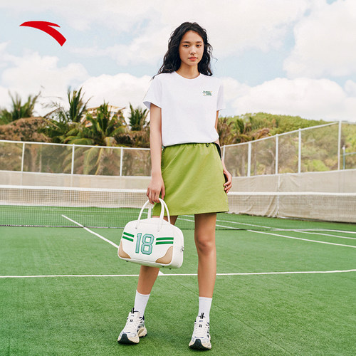 安踏正肩短袖抗菌优可丝T恤女夏季休闲透气半袖运动上衣162528136 - 图2