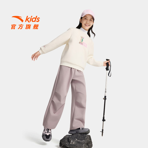 安踏儿童男女童运动长裤2026夏季舒适亲肤中大童户外弹力裤子 - 图2
