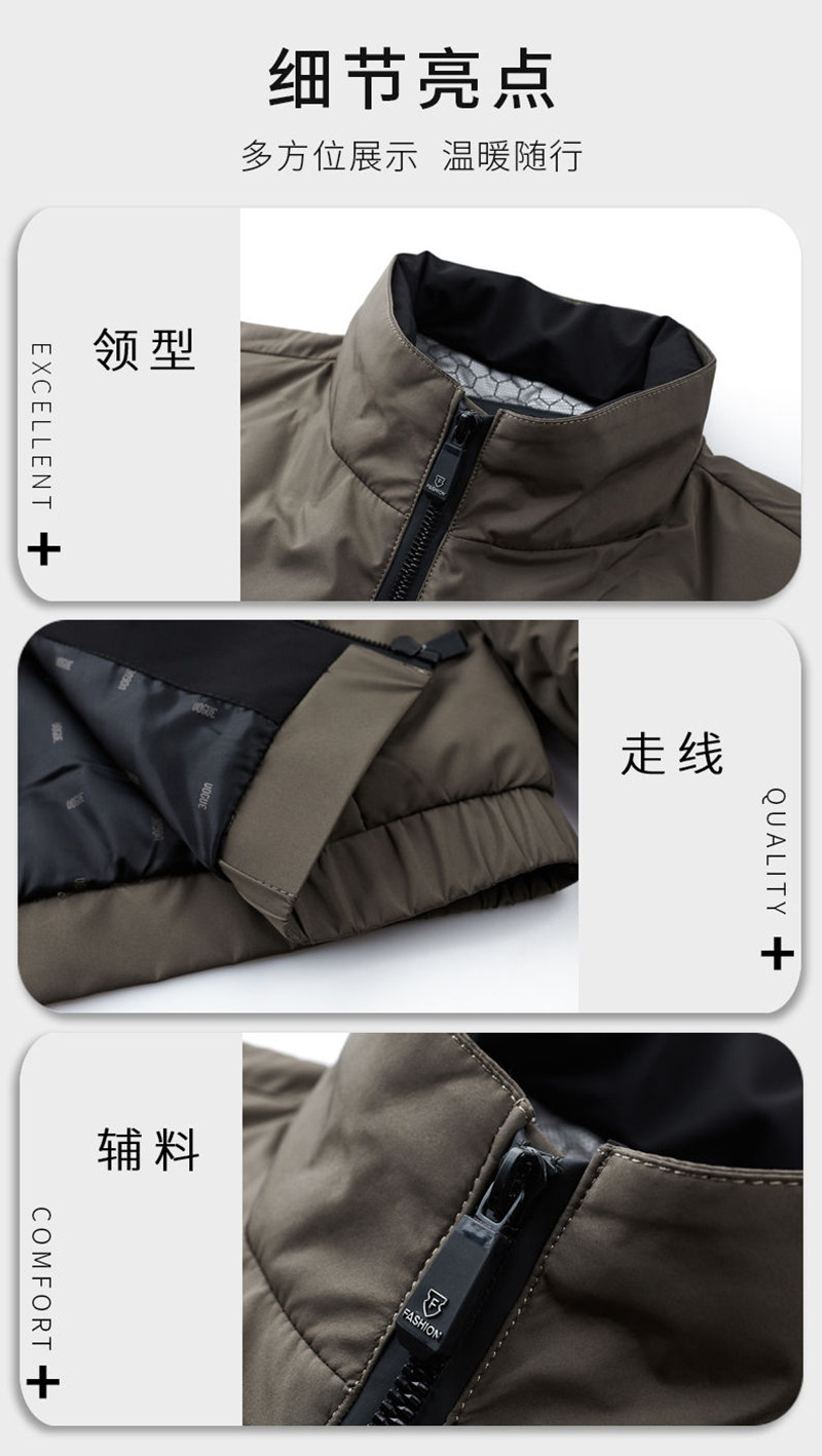 中年男士羽绒服秋冬加厚爸爸冬装外套立领短款时尚保暖中老年上衣