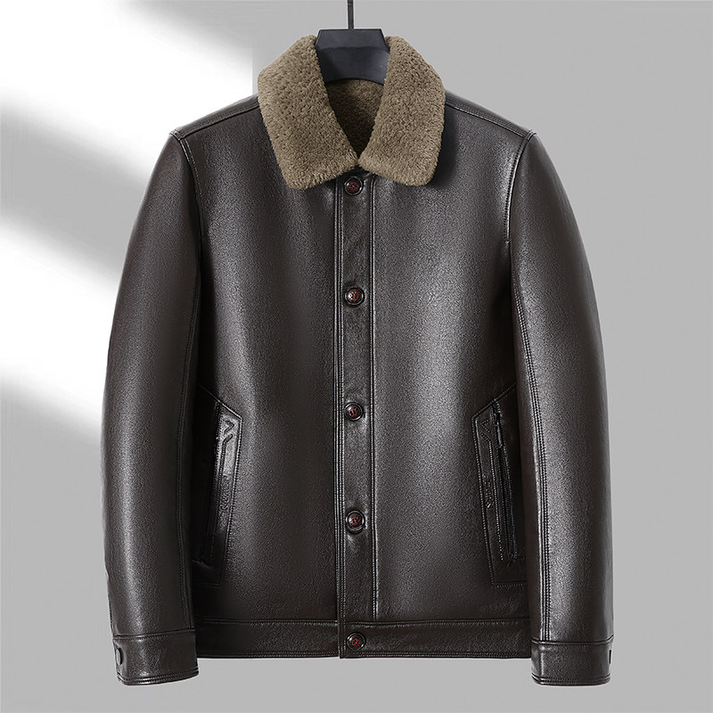 爸爸皮衣冬装加绒加厚中年男士皮毛一体外套保暖中老年皮夹克休闲,淘宝优惠券,粉丝福利购,淘宝优惠卷