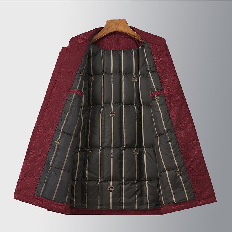 唐装男中老年爸爸秋冬中国风羽绒服 野行风唐装