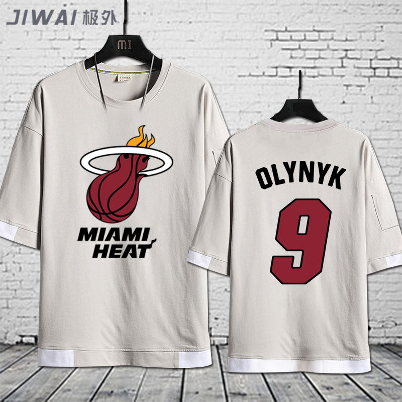 迈阿密热火队飘带短袖韦德22号t恤 极外T恤