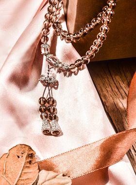 两戴古觉男女茶水晶项链手链