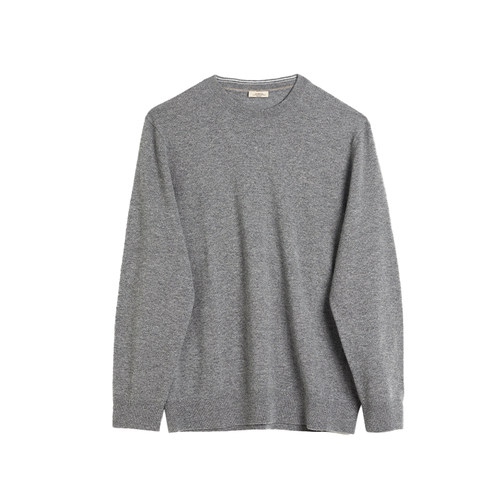 GORNIA/格罗尼雅男士长袖针织100%山羊绒时尚圆领套头商务针织衫 - 图3