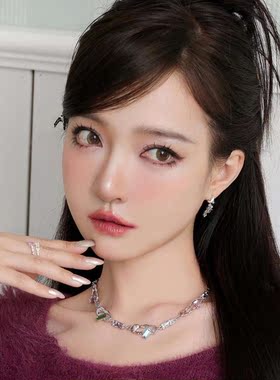 LUYUO液态回形针项链女夏季甜酷辣妹美式小众设计感钛钢锁骨链