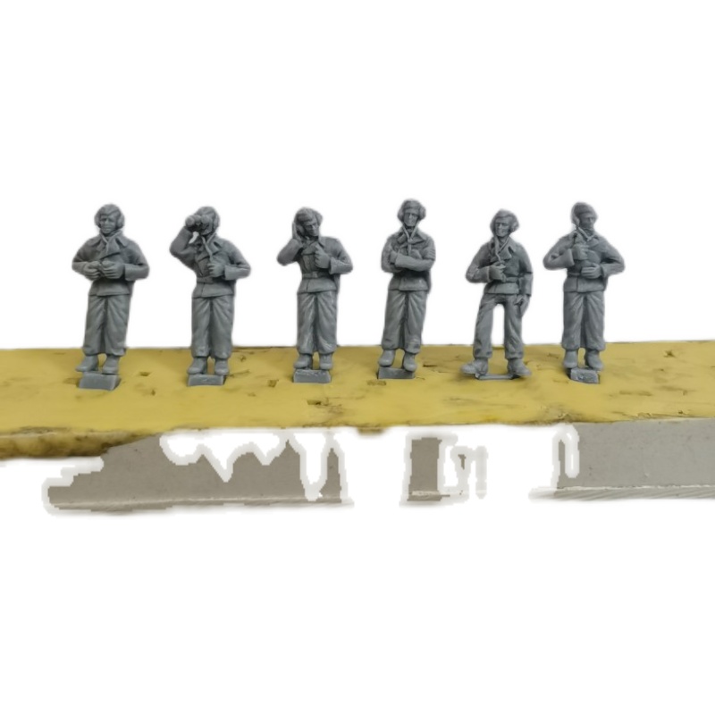 1/72 树脂材质白模兵人 二战德军装甲兵6人现货