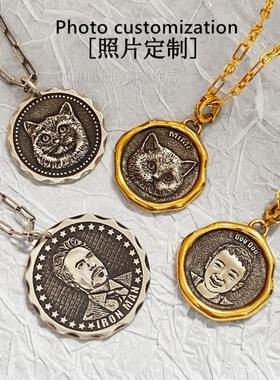 相片定制3D精雕项链吊坠S925银