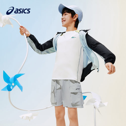 ASICS/亚瑟士儿童26夏新款UPF50+梭织防晒衣外套男女防晒服薄便服 - 图2
